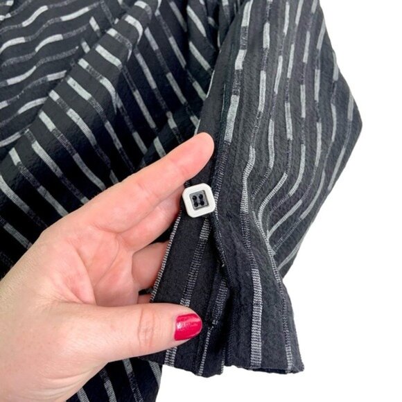 Habitat Open Front Cardigan in Black and White Stripe Cover Me Jacket - Picture 3 of 4